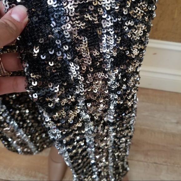 NEW Bartot Disco sequins black halter jumpsuit 8 - Picture 9 of 16
